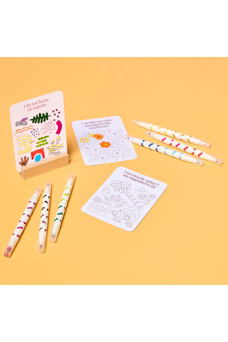 Color Your Own Affirmation Cards, Mindfulness Art Kit, Alternate, color, Multicolored