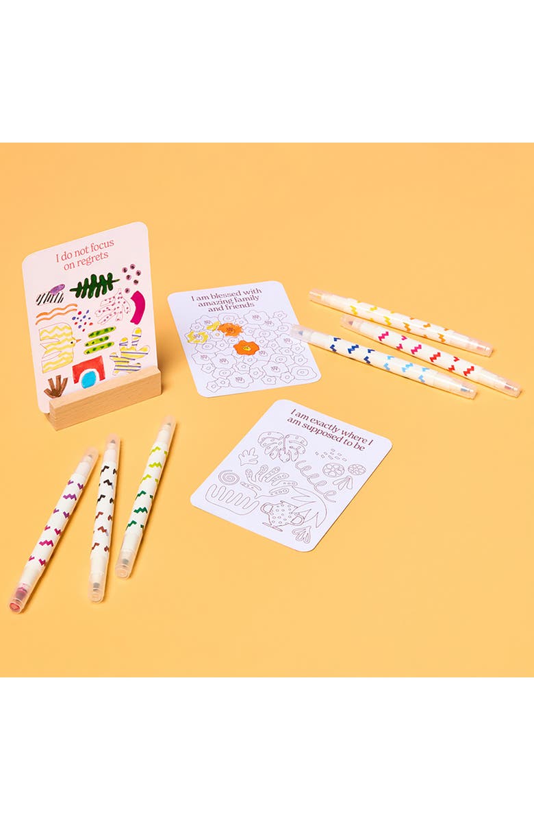 Journey of Something Color Your Own Affirmation Cards, Mindfulness Art Kit, Alternate, color, 