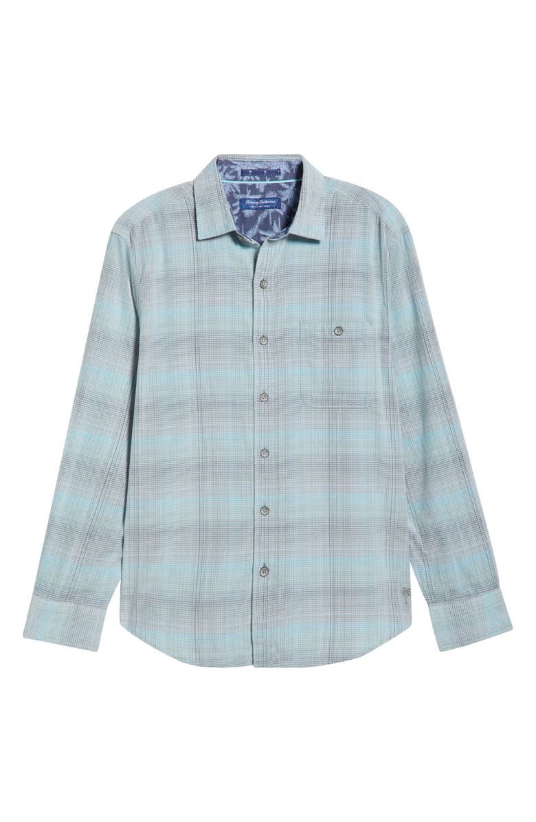 Tommy Bahama Coastline Cord Shoreline Vines Shadow Check Cotton Corduroy Button-Up Shirt, Alternate, color, Baby Fern