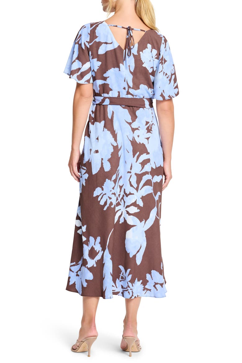 Cloud Blossom Brooke Midi Dress, Alternate, color, BROWN MULTI