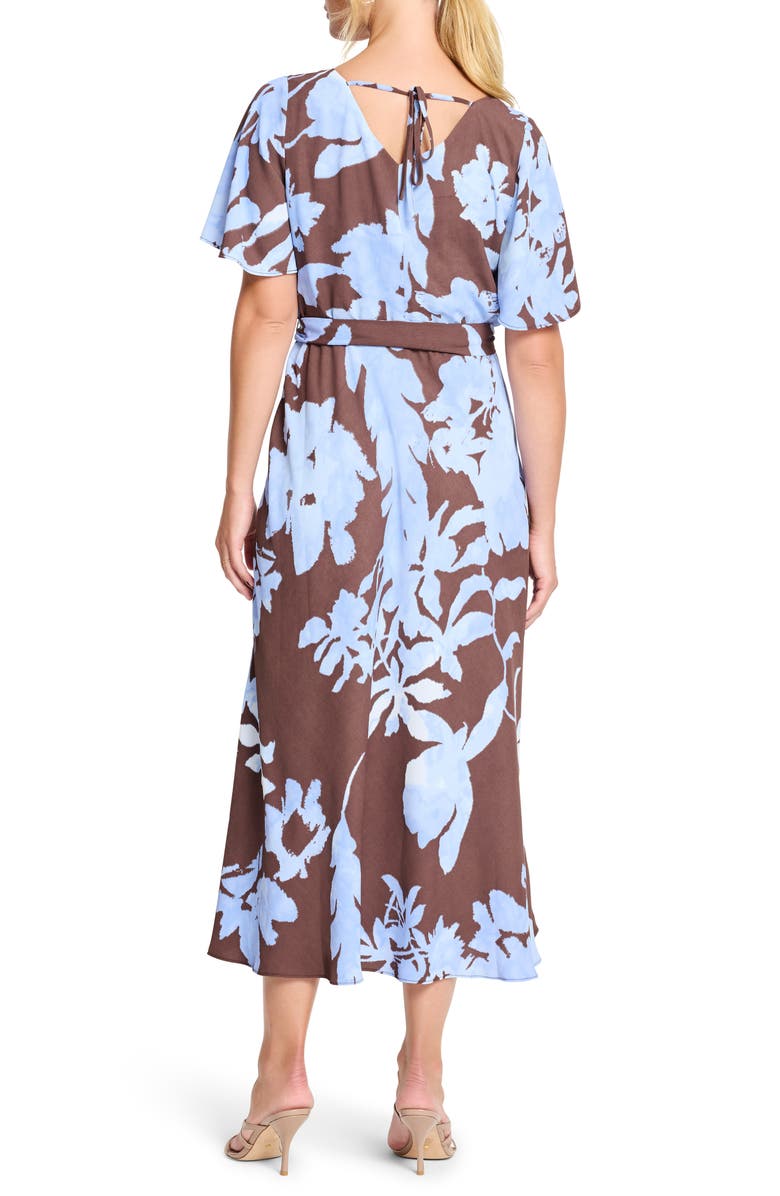 NIC+ZOE Cloud Blossom Brooke Midi Dress, Alternate, color, Brown Multi