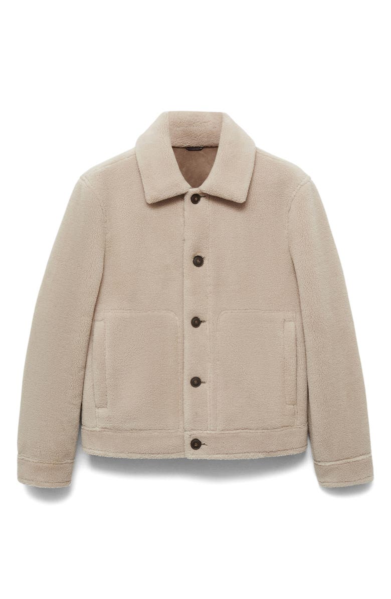 MANGO Regular Fit High Pile Fleece Jacket, Alternate, color, 