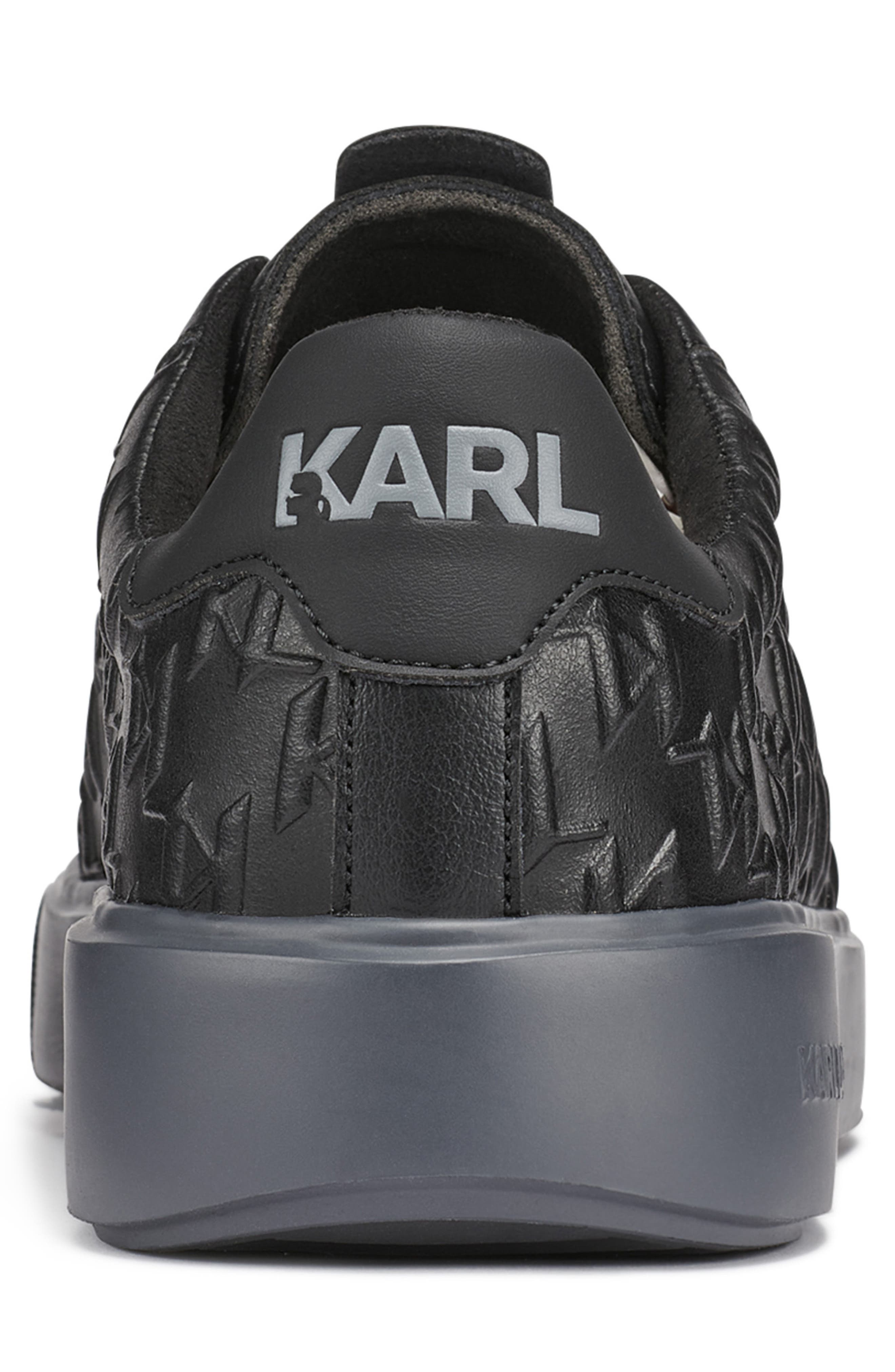 KARL LAGERFELD PARIS Grid Logo Embossed Sneaker, Alternate, color, Black