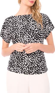 Halogen® Shirred Dolman Short Sleeve Ponte Top