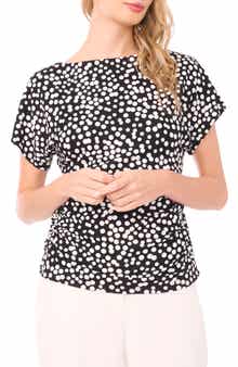 Shirred Dolman Short Sleeve Ponte Top