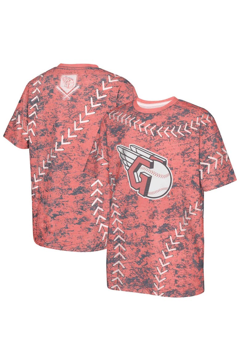 Youth Red Cleveland Guardians Slide Score Bold T-Shirt, Main, color, Red