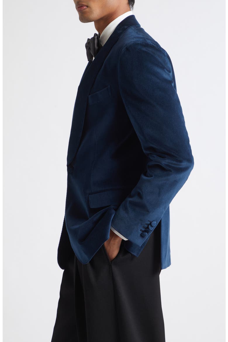 Velvet Shawl Collar Jacket, Alternate, color, NAVY