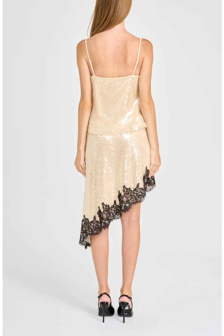 x Rose Lola Lucia Sequin Camisole, Alternate, color, CREAM