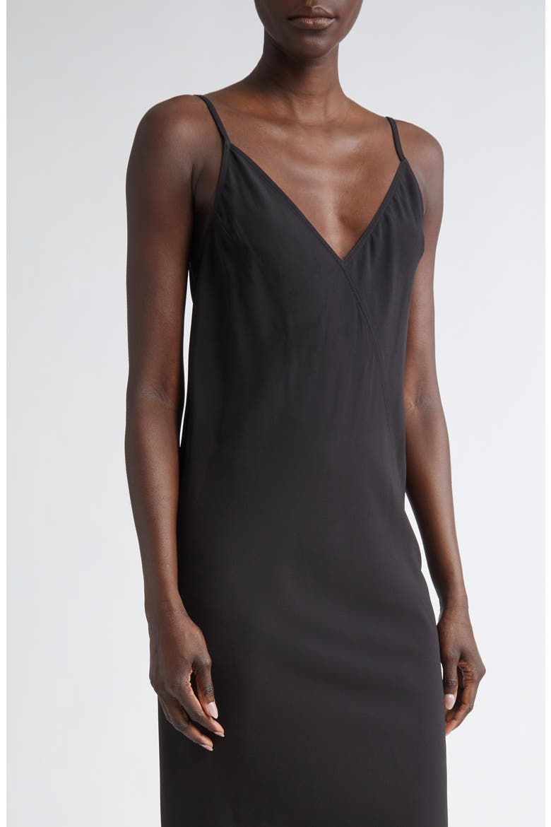 Cupro Japonette Slipdress, Alternate, color, BLACK
