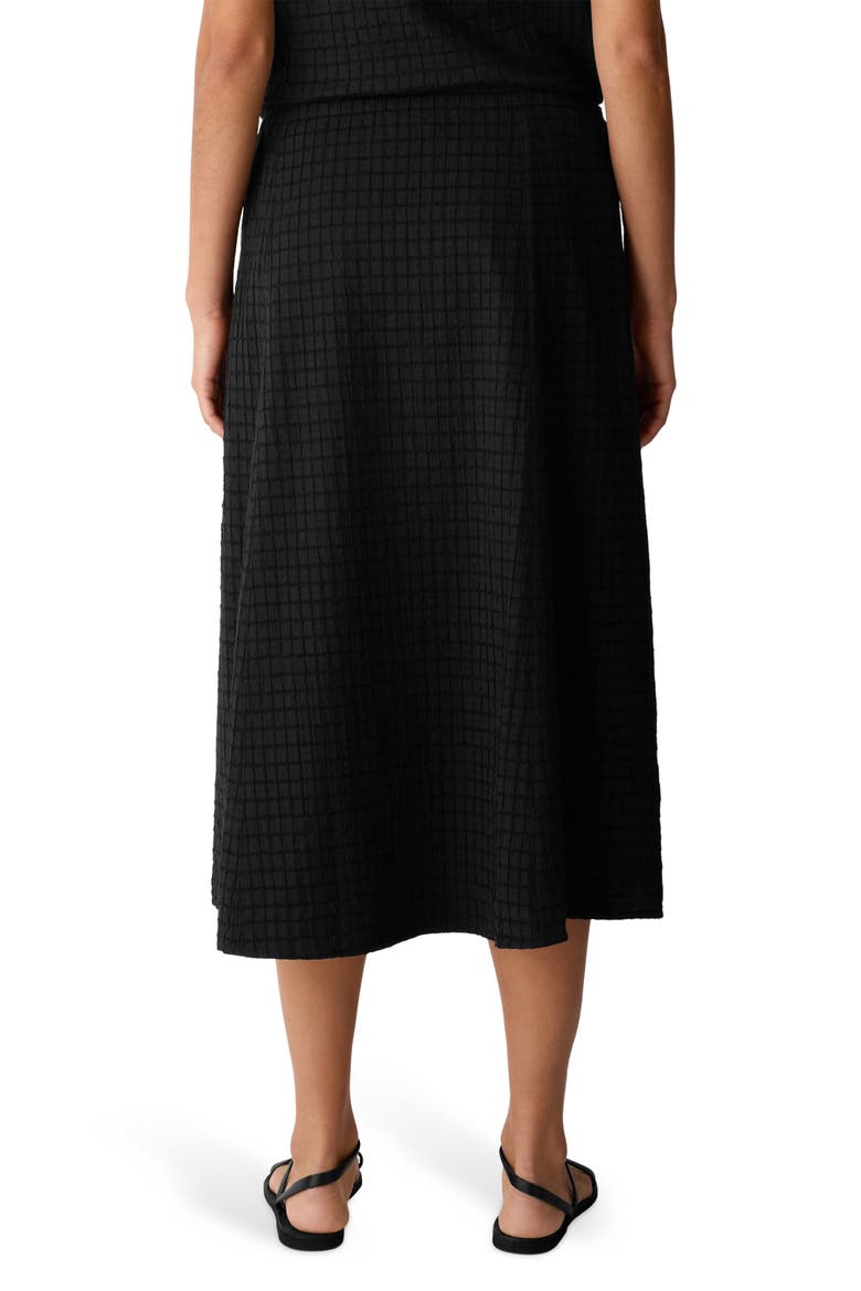 Box Weave Stretch Organic Cotton Midi Skirt, Alternate, color, BLACK