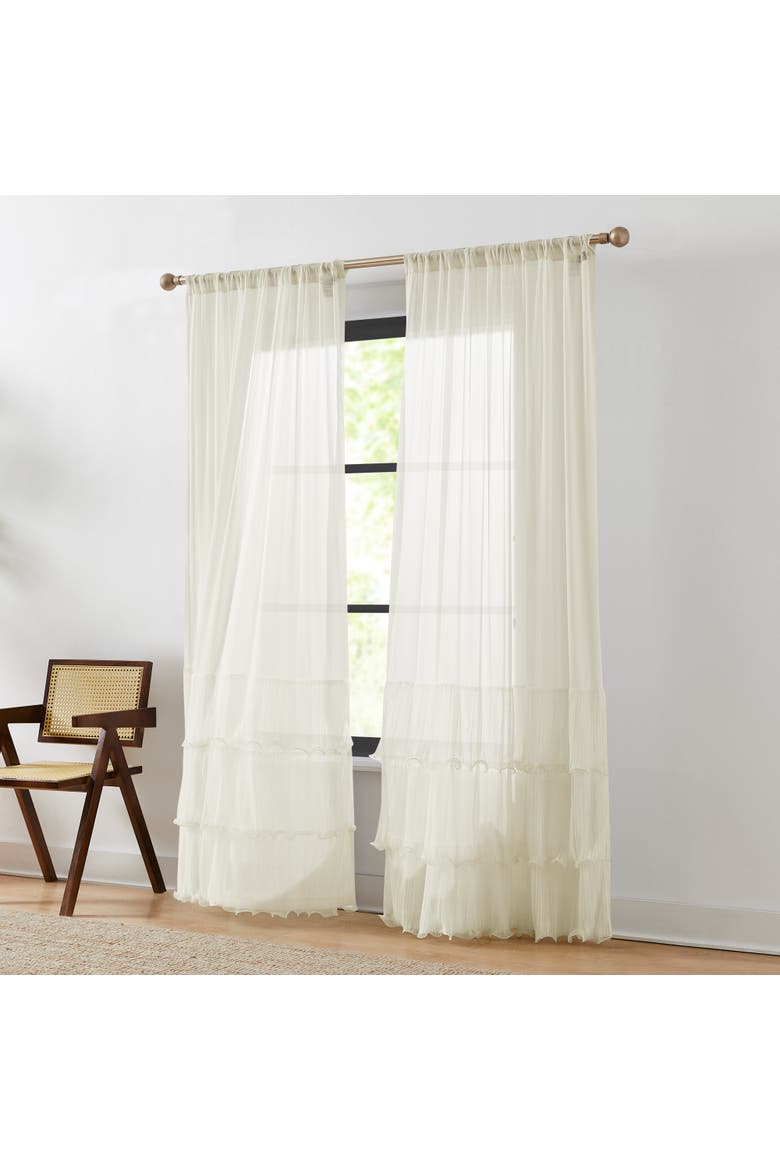 Georgette Sheer Window Panel, Alternate, color, Cream