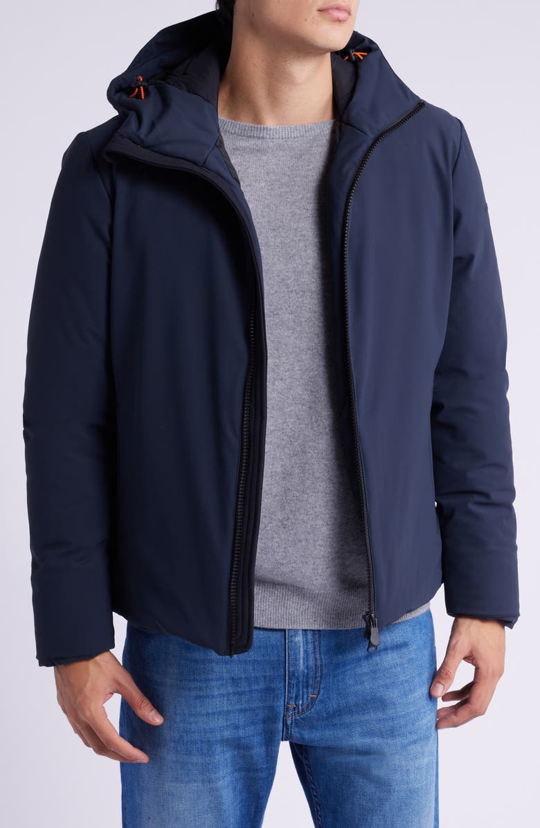 Save The Duck Sabal Water Resistant Hooded Jacket, Main, color, Blue Black