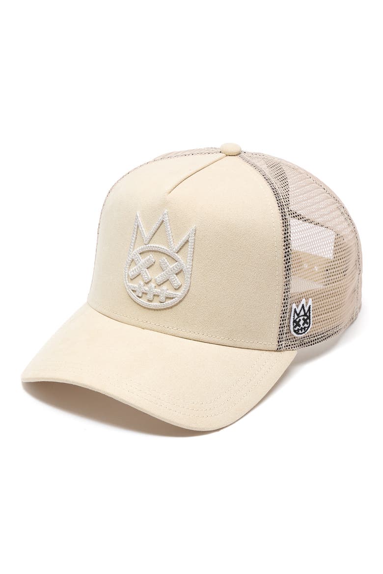 Logo Mesh Back Trucker Cap, Alternate, color, CREAM
