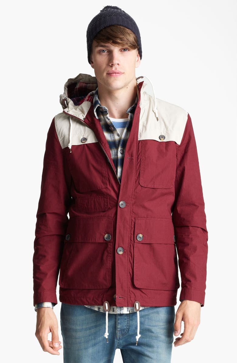 Topman Colorblock Hooded Jacket, Main, color,