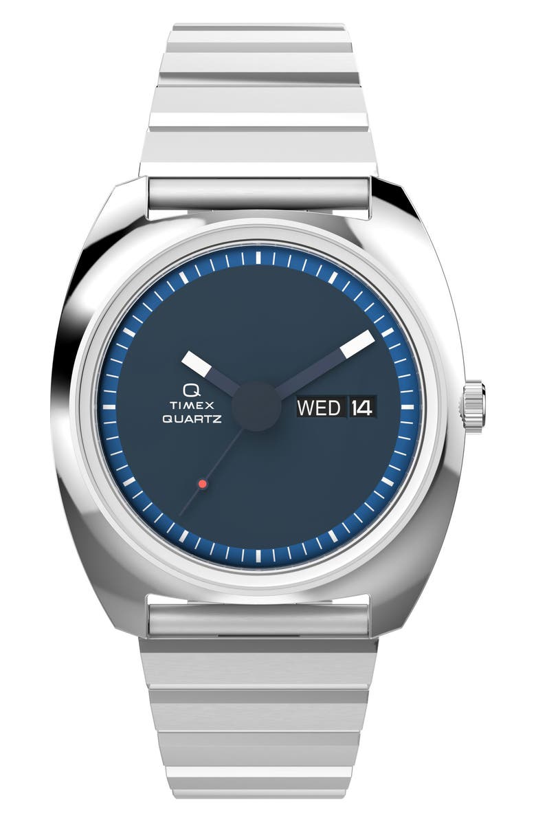 Timex<sup>®</sup> Q Timex Enigma Reissue Bracelet Watch, 37mm, Main, color, Silver