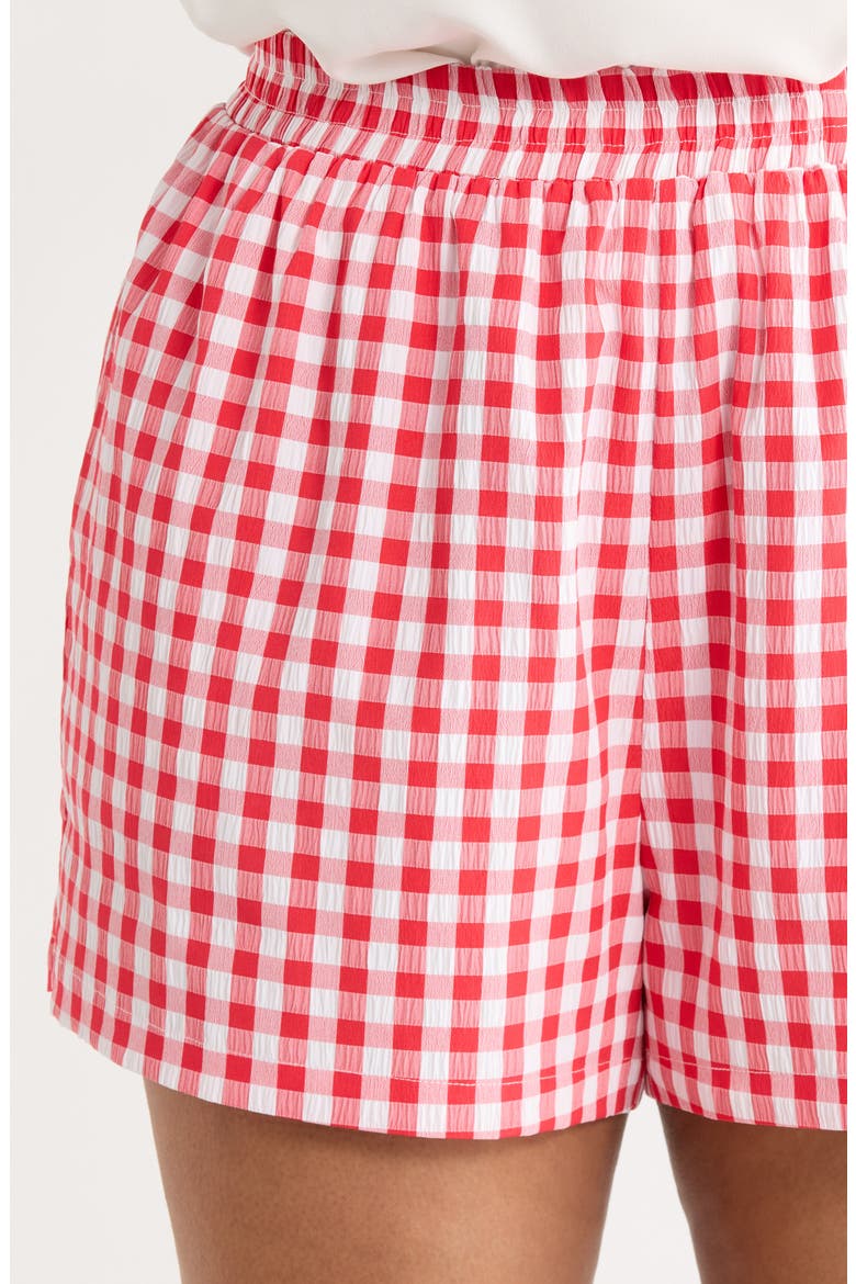 Macon High Waist Shorts, Alternate, color, RED-WHITE