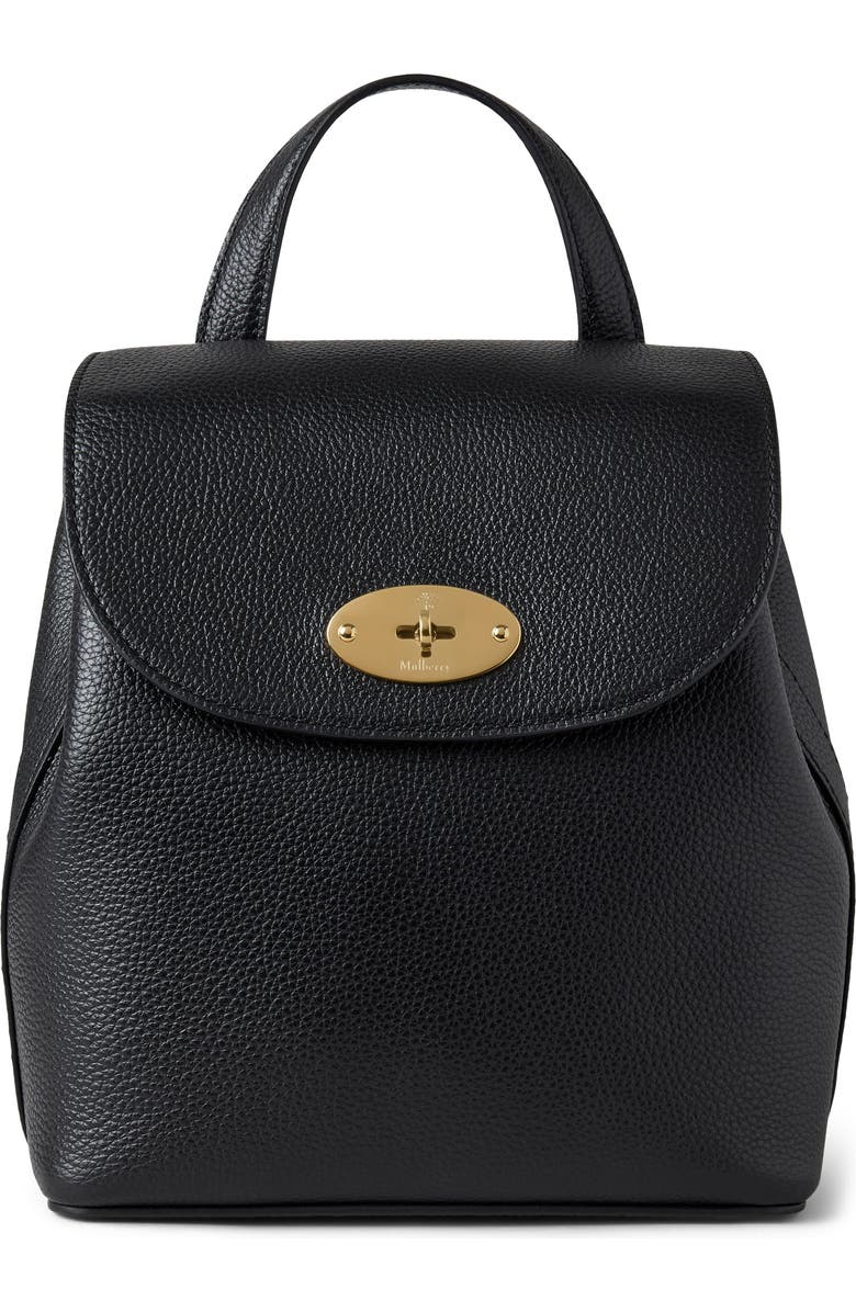 Mulberry Mini Bayswater Leather Backpack, Main, color, Black