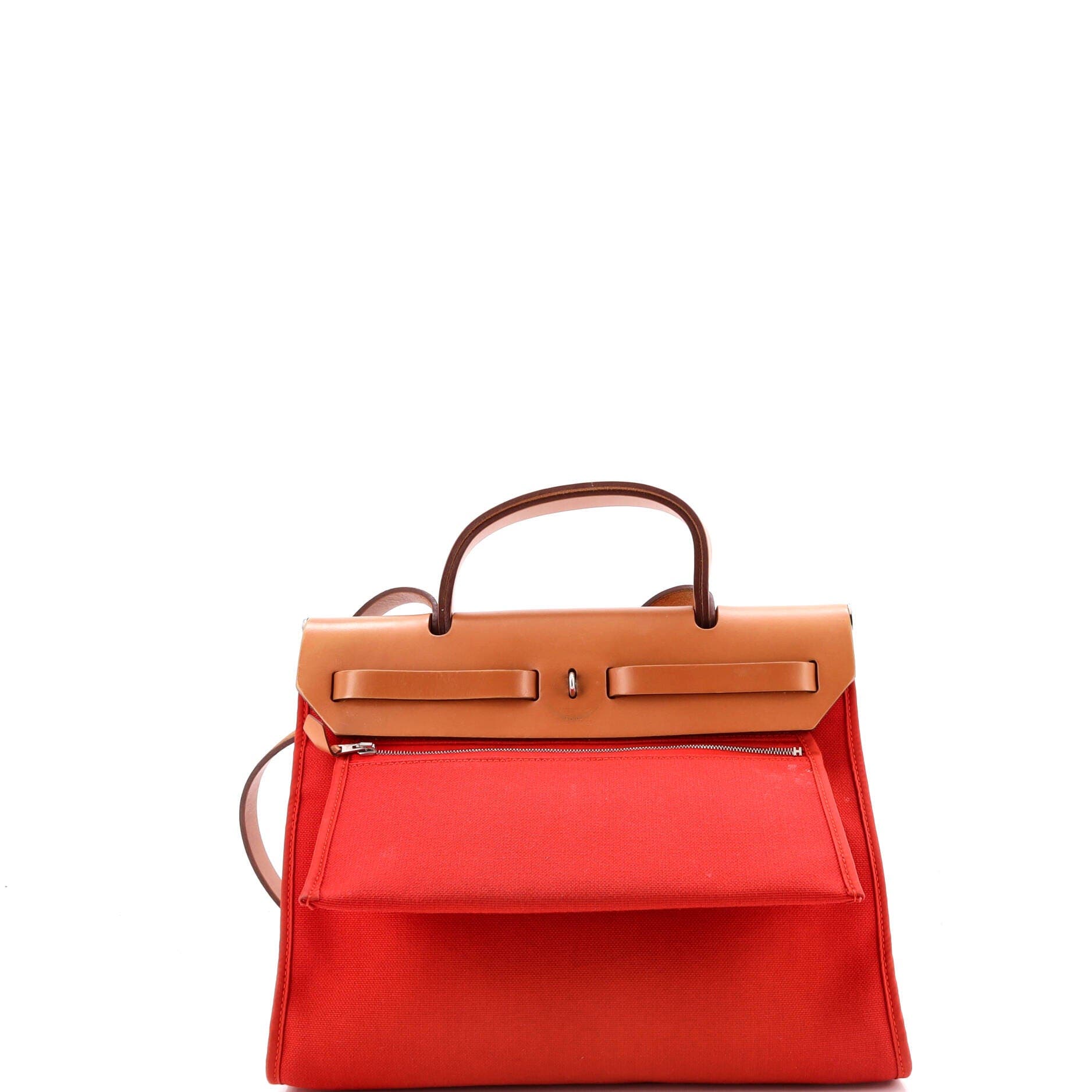 Pre-Owned Hermes Herbag Zip Leather and Toile 31, Alternate, color, 