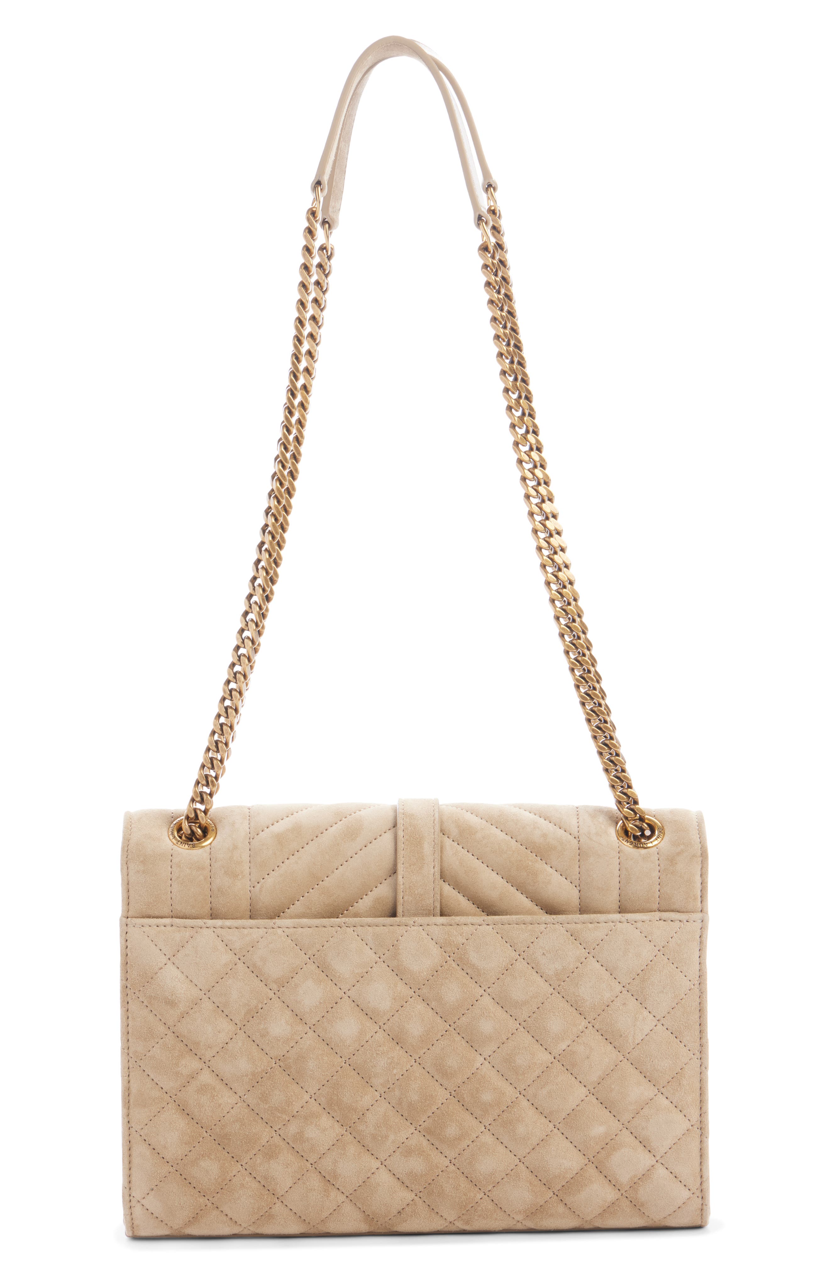 Small Envelope Suede Crossbody Bag, Alternate, color, MATT GOLD