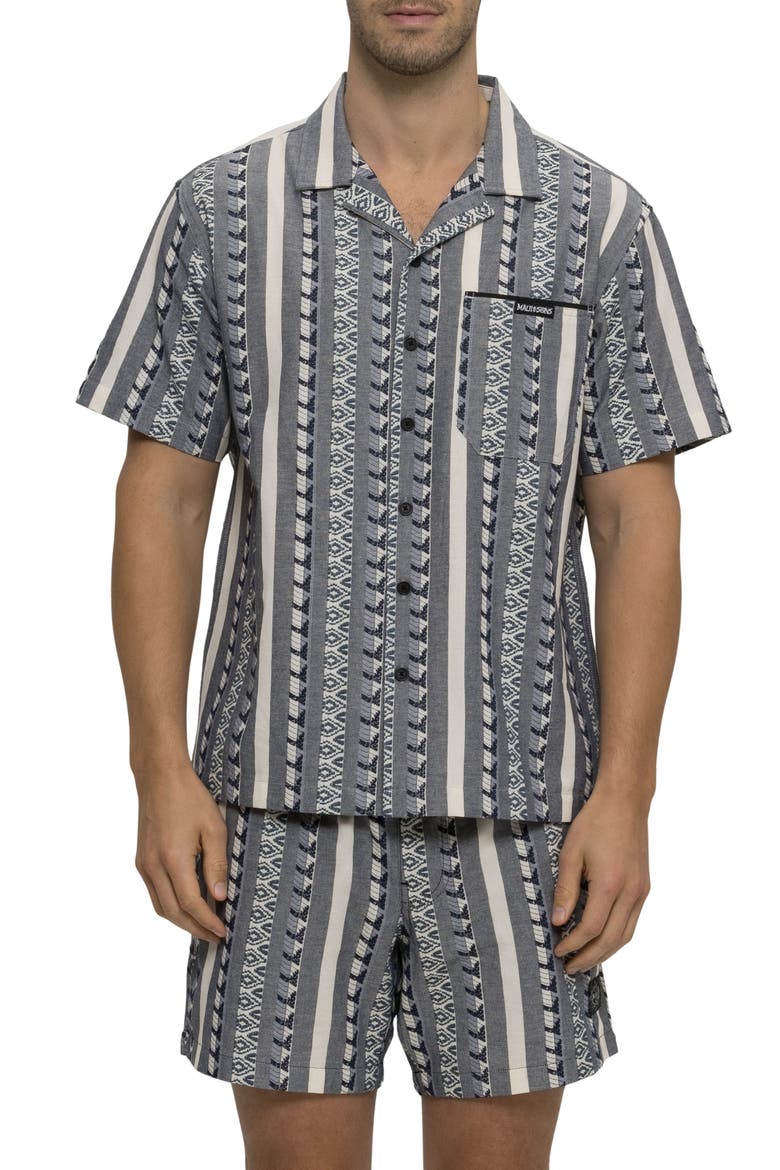 Dobby Fin Camp Shirt, Main, color, SLATE