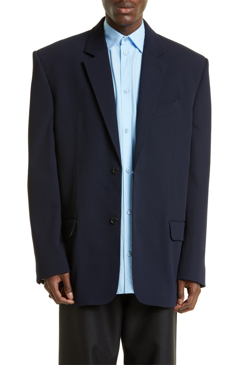 Balenciaga Gender Inclusive Stretch Wool Twill Jacket, Main, color, 