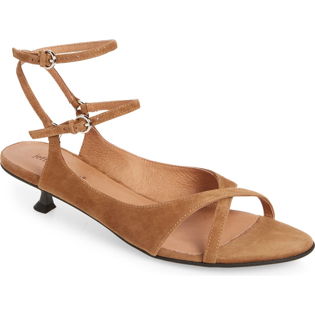 Jeffrey Campbell Mistie Strappy Kitten Heel Sandal In Brown