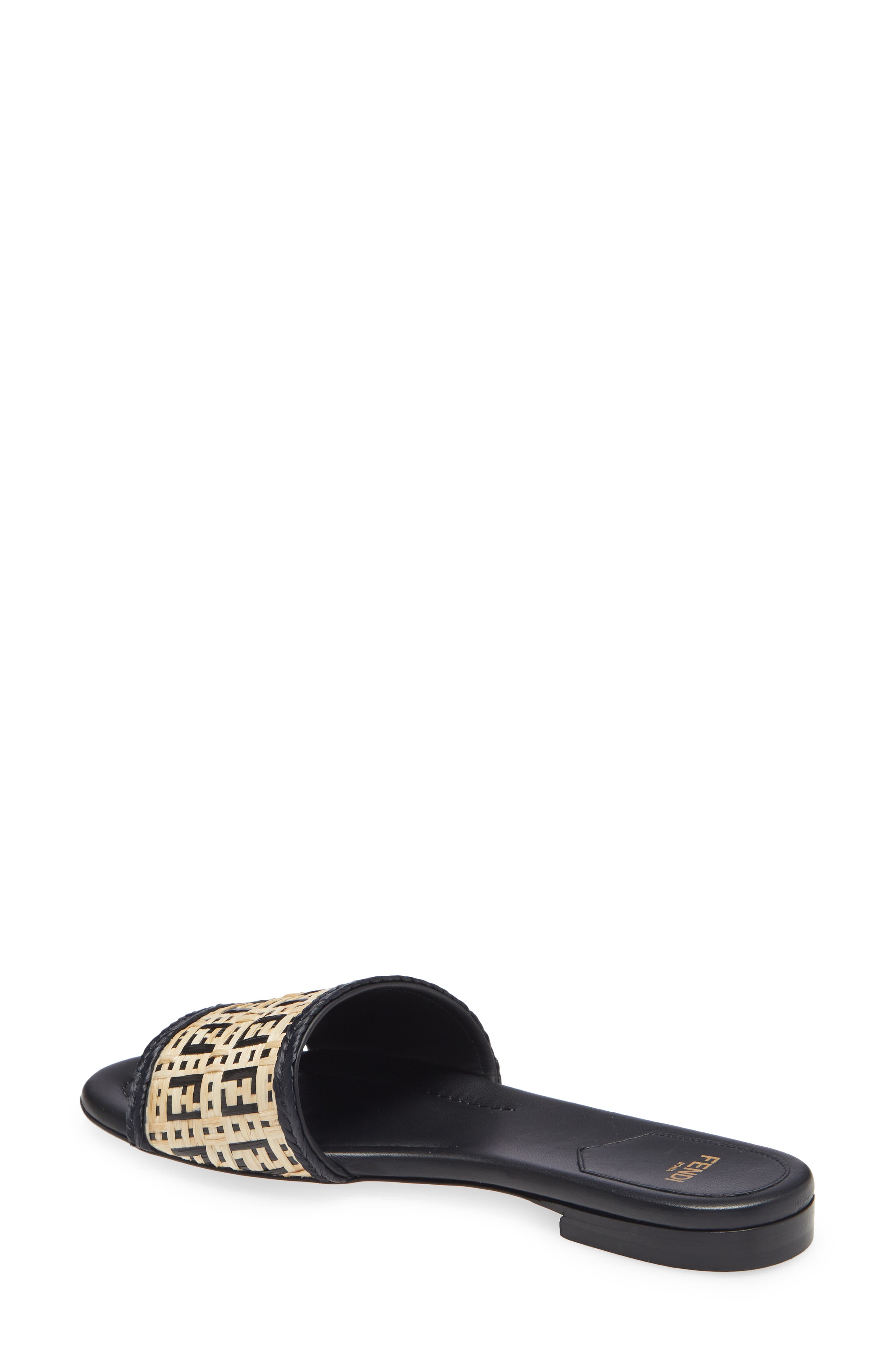 Fendi FF Logo Slide Sandal, Alternate, color, 