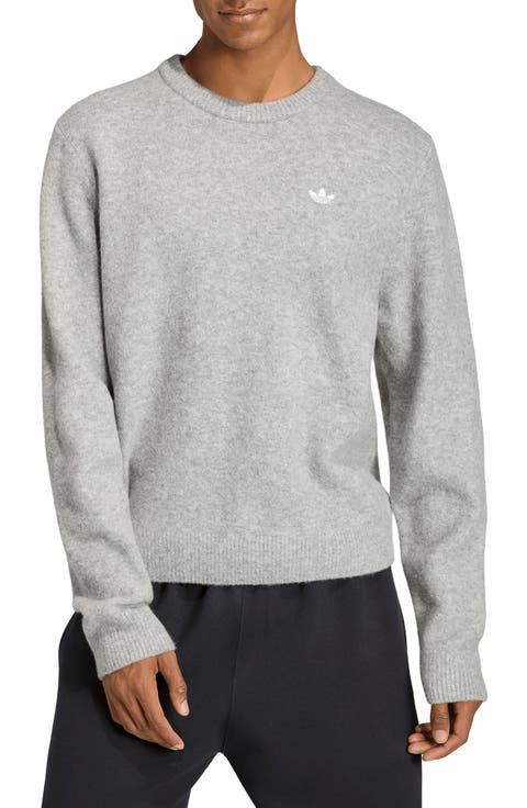 Trefoil Embroidered Crewneck Sweater
