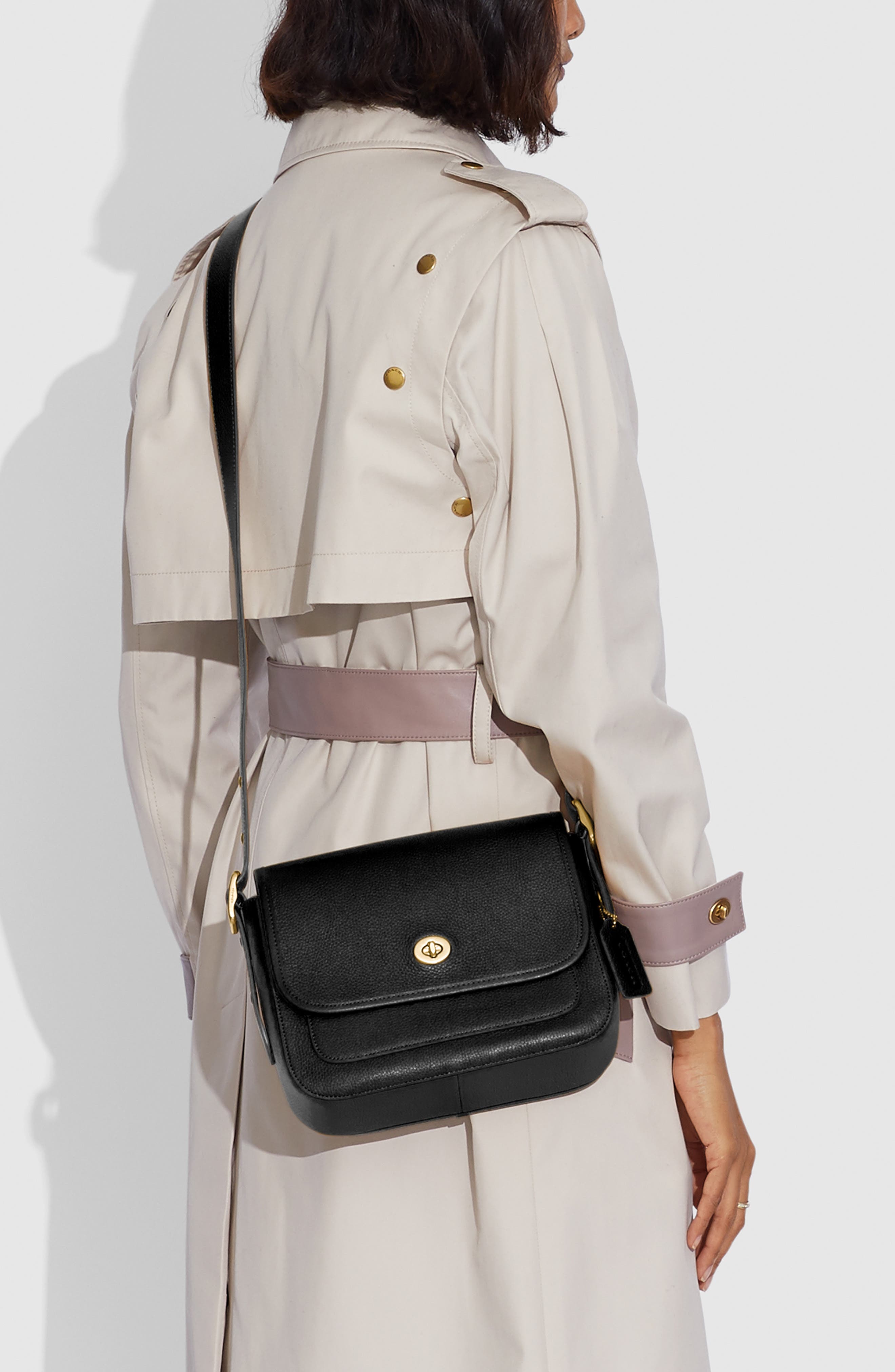 COACH Rambler Pebble Leather Crossbody Bag, Alternate, color, 
