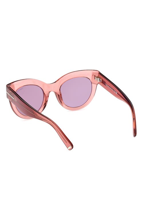Tom Ford Lucilla 51mm Gradient Cat Eye Sunglasses In Shiny Rose/pink Gold