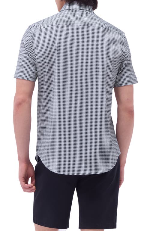 Bugatchi Miles Ooohcotton® Gingham Short Sleeve Button-up Shirt In Black