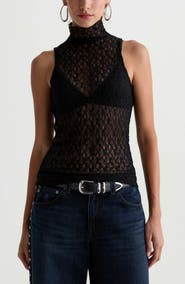 AG Faey Mock Neck Lace Tank