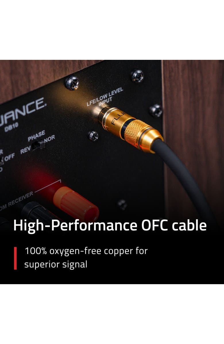 Fluance Subwoofer Cable for Subwoofer and Home Theater, Alternate, color, Brown
