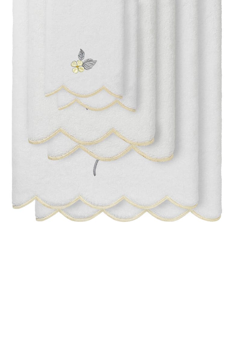 Hydea Scallop 6-Piece Embellished Towel Set, Alternate, color, WHITE/ BEIGE