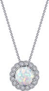 Lafonn Simulated Opal & Simulated Diamond Halo Pendant Necklace