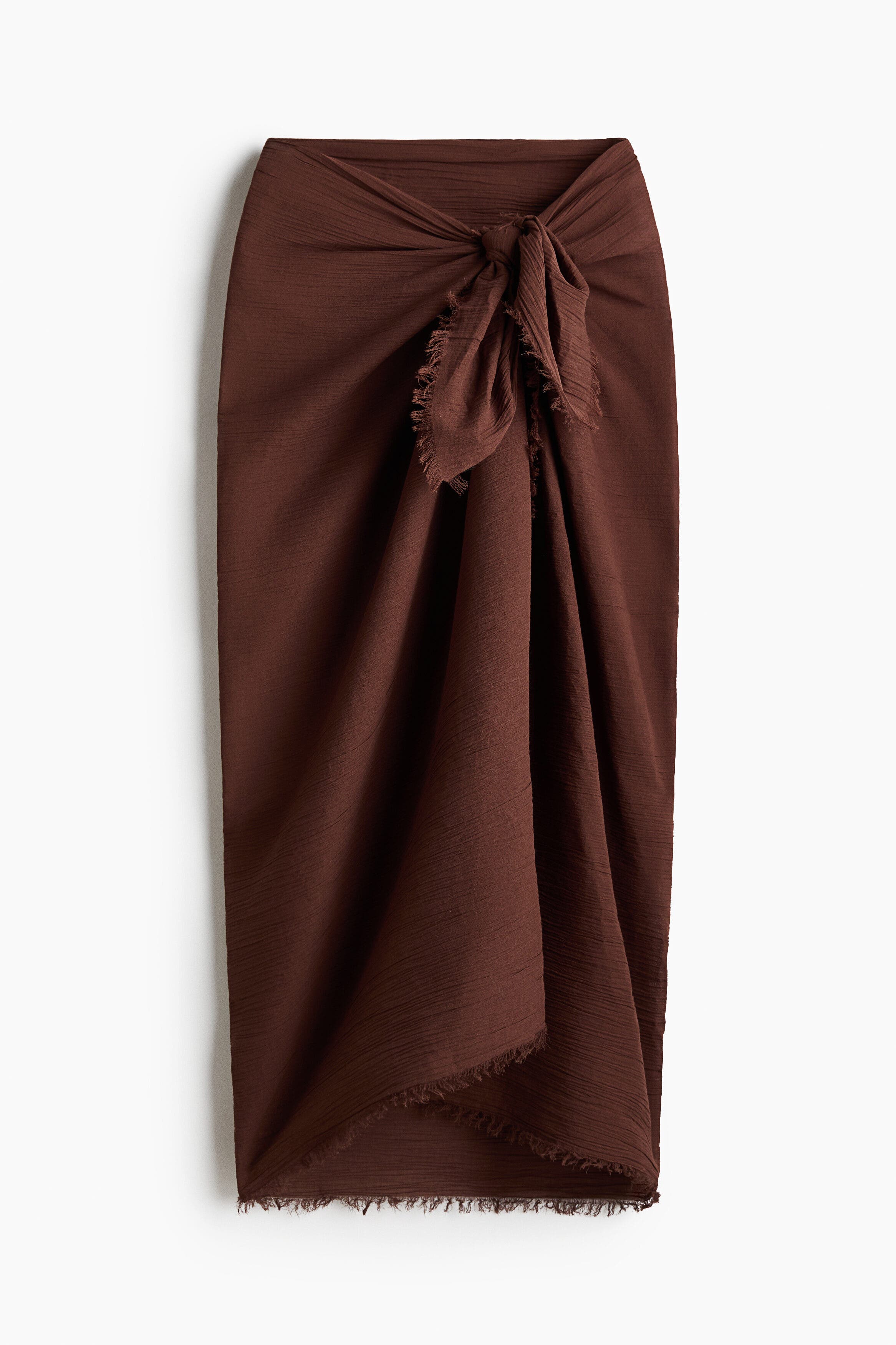 Crinkled Cotton Sarong, Main, color, Dark brown
