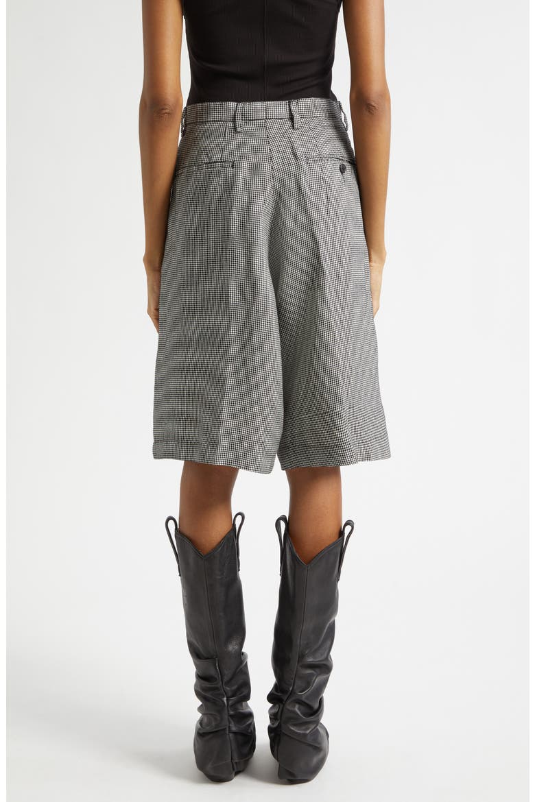 Jumbo Tailored Shorts, Alternate, color, BLACK AND WHITE HOUNDSTOOTH
