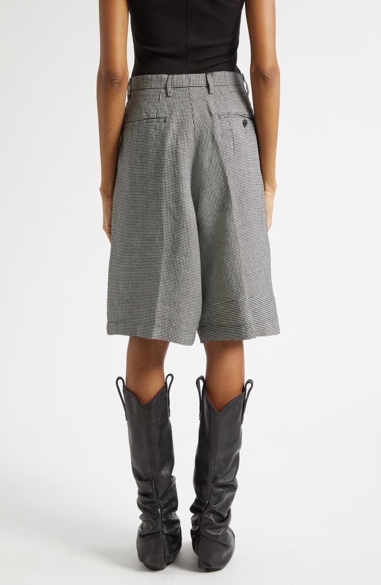 R13 Jumbo Tailored Shorts, Alternate, color, Black And White Houndstooth