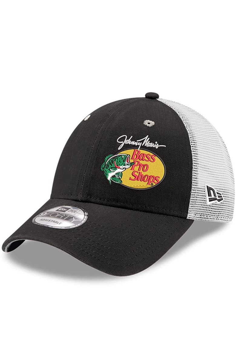 New Era Men's New Era  Black/White Austin Dillon Bass Pro Shops 9FORTY Trucker Adjustable Hat, Alternate, color, Black