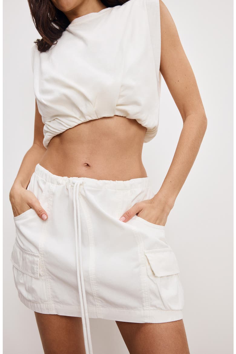 Twill Parachute Miniskirt, Alternate, color, CLOUD WHITE001