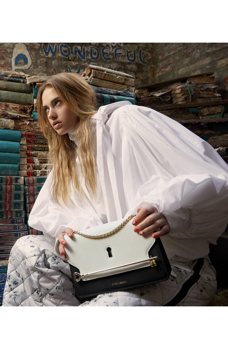 Strathberry East/West Keyhole Leather Crossbody Bag, Alternate, color,