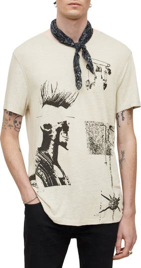 John Varvatos Punk Print Slub Linen & Modal T-Shirt | Nordstromrack