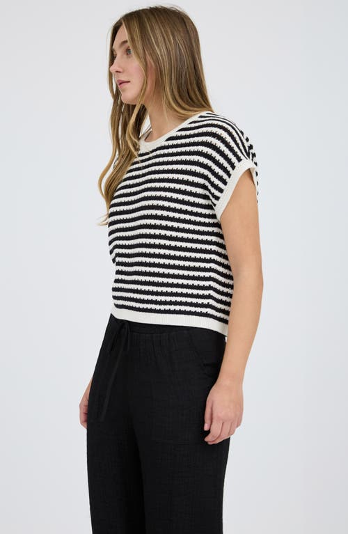 BLU PEPPER BLU PEPPER STRIPE SHORT SLEEVE SWEATER 