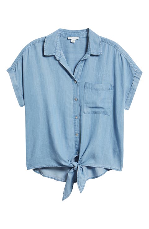 Romi Tie Front Denim Shirt