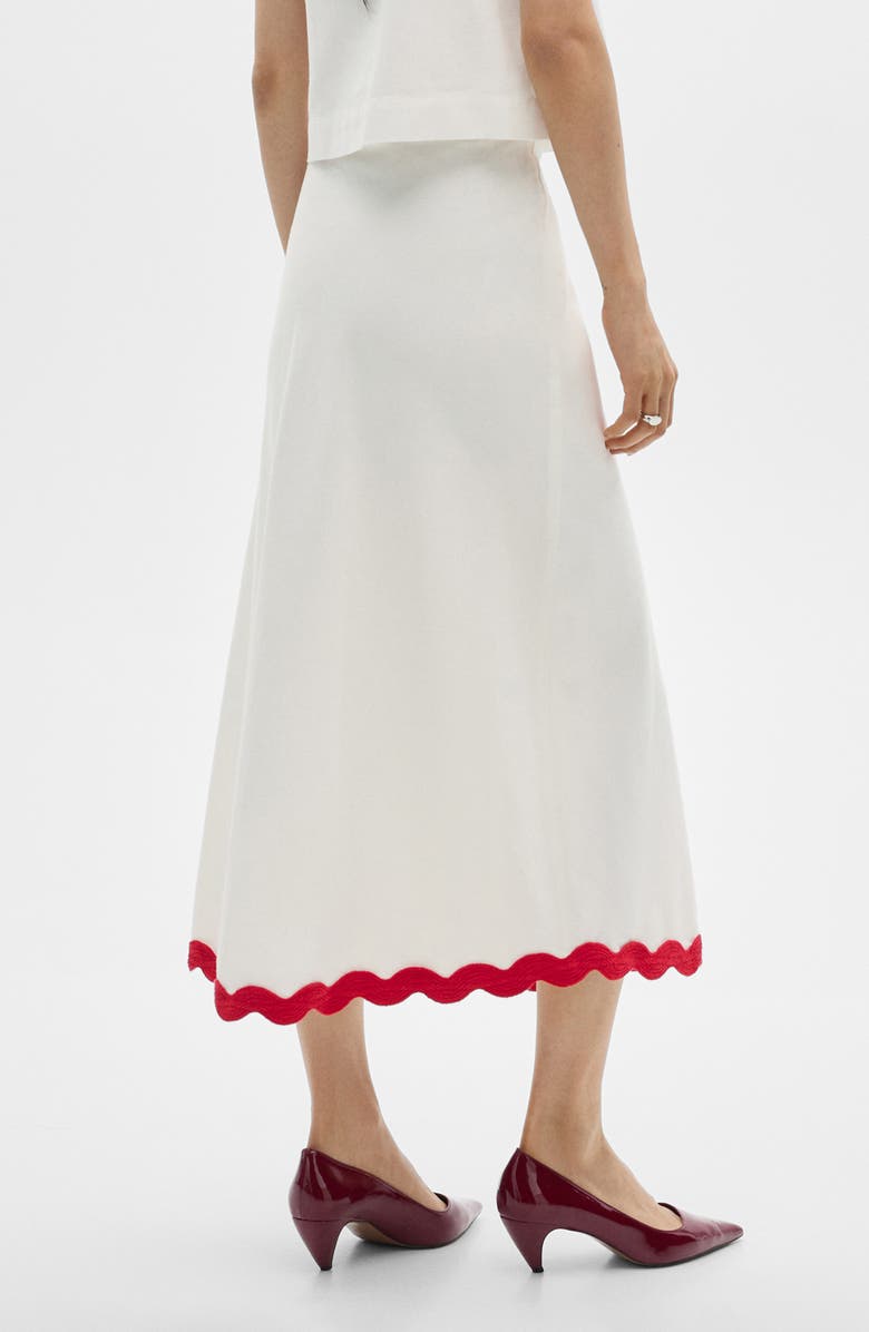 MANGO Contrast Trim Midi Skirt, Alternate, color, 