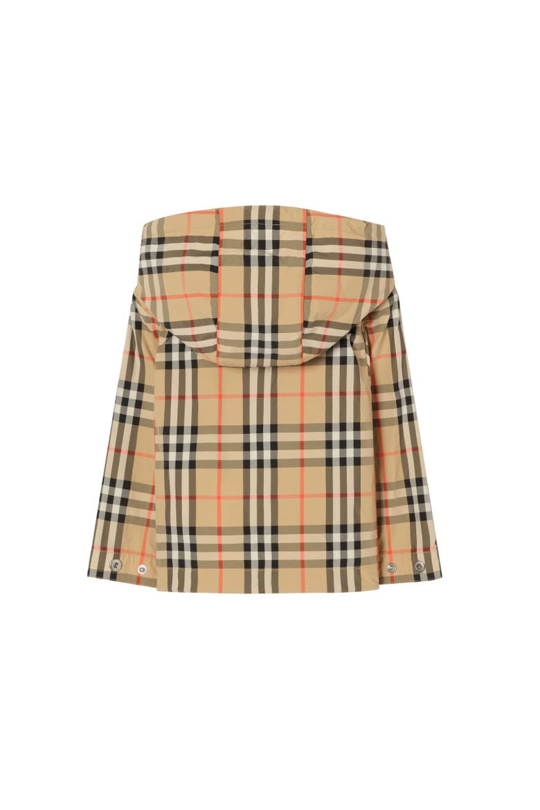 Check Nylon Hooded Jacket, Alternate, color, Sand beige