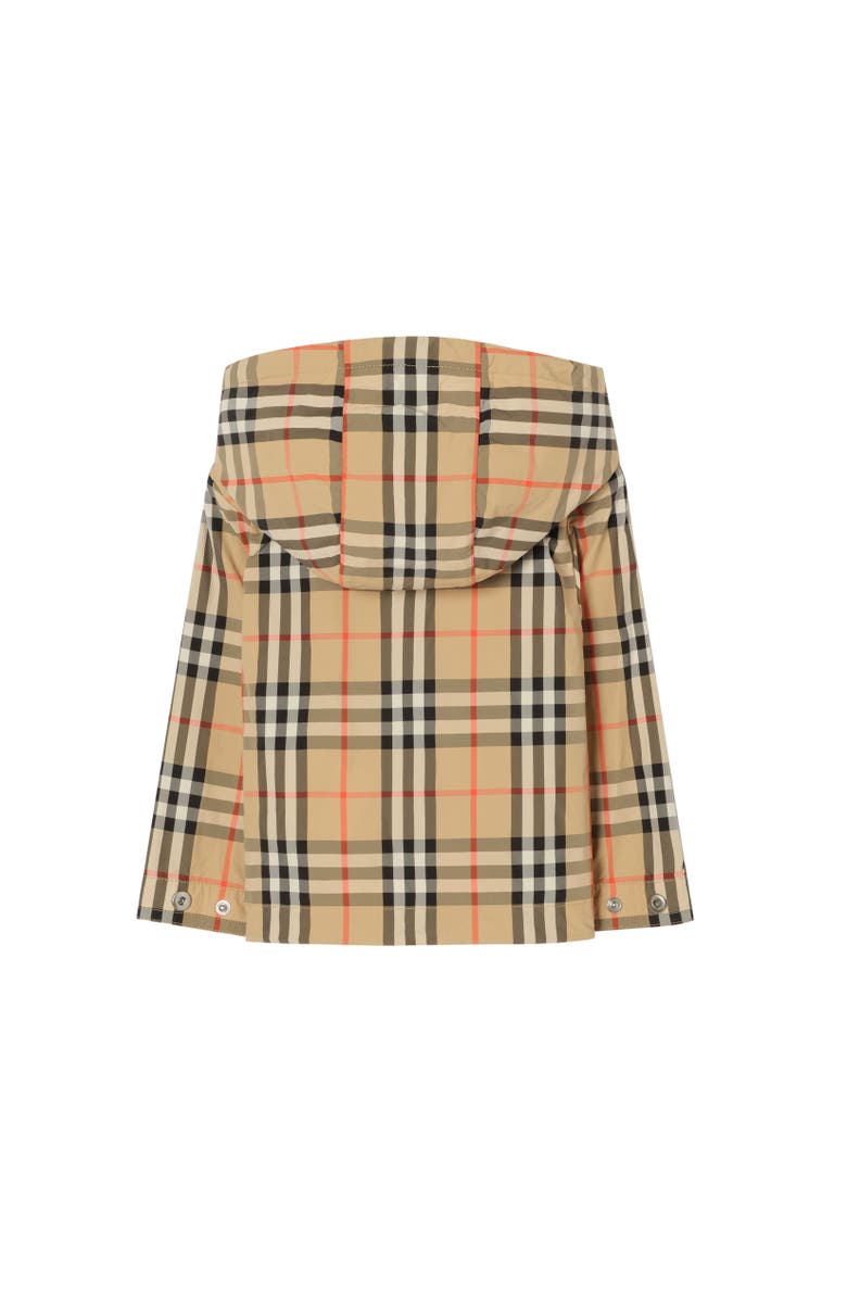 Burberry Check Nylon Hooded Jacket, Alternate, color, Sand Beige