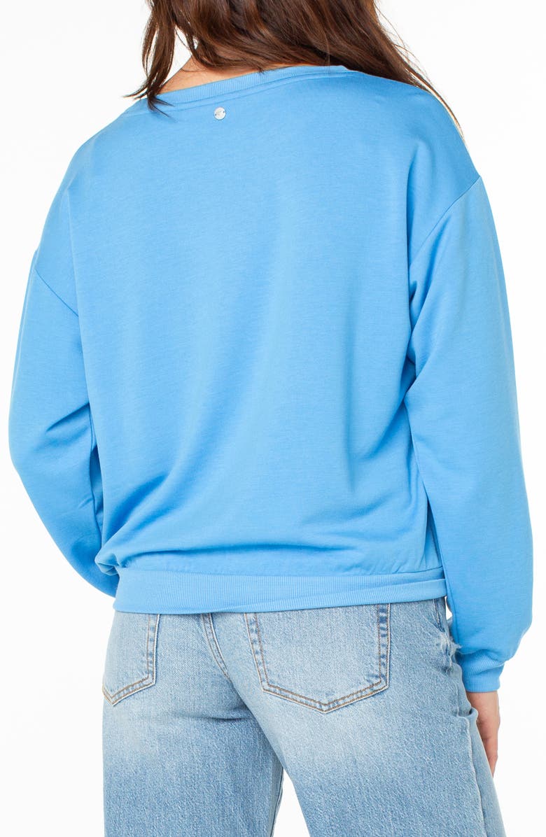 Roxy Surfing by Moonlight Embroidered Graphic Sweatshirt, Alternate, color, Azure Blue