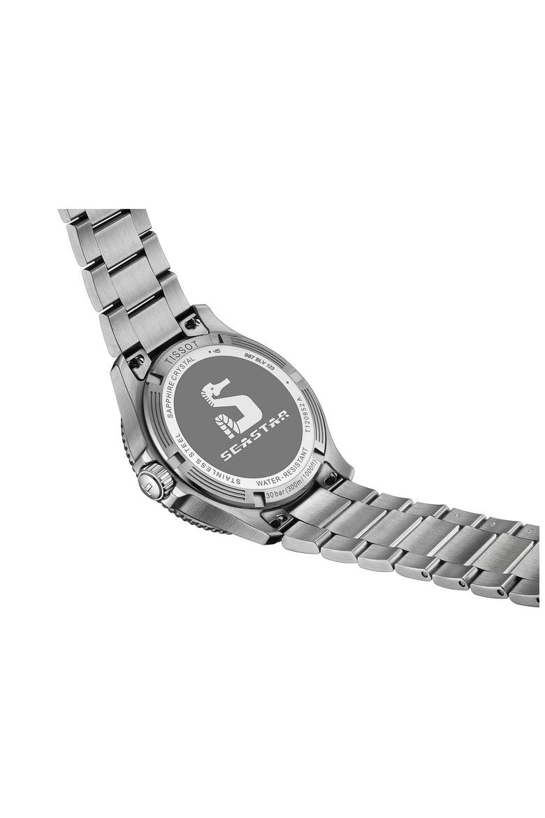 Seastar 1000 GMT Bracelet Watch, 40mm, Alternate, color, SILVER