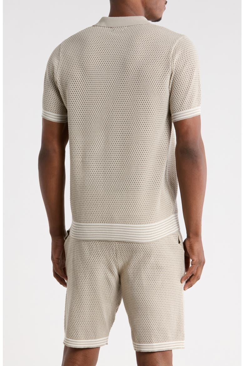 Textured Sweater Polo, Alternate, color, SAND
